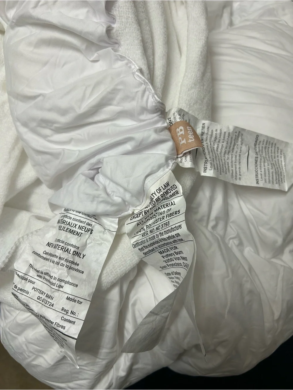 Pottery Barn Teen memory fiber mattress pad